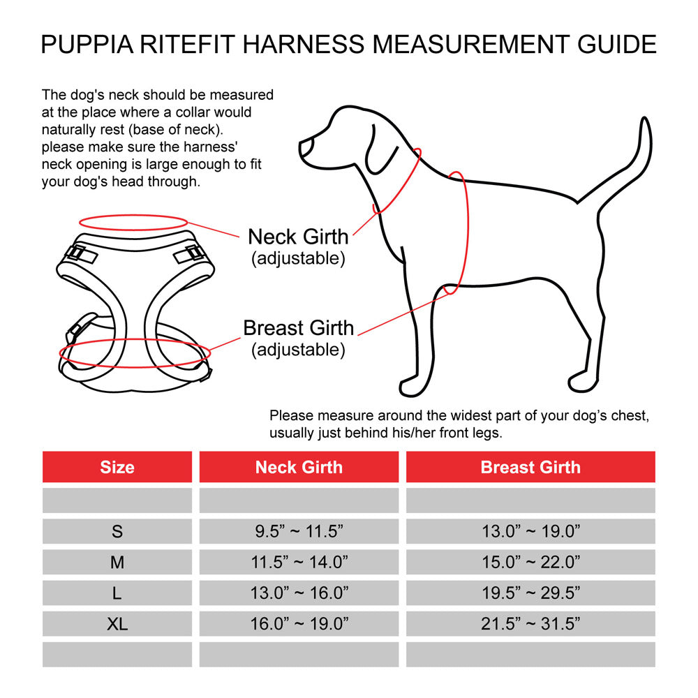 PUPPIA RITEFIT HARNESS MEASUREMENT GUIDE