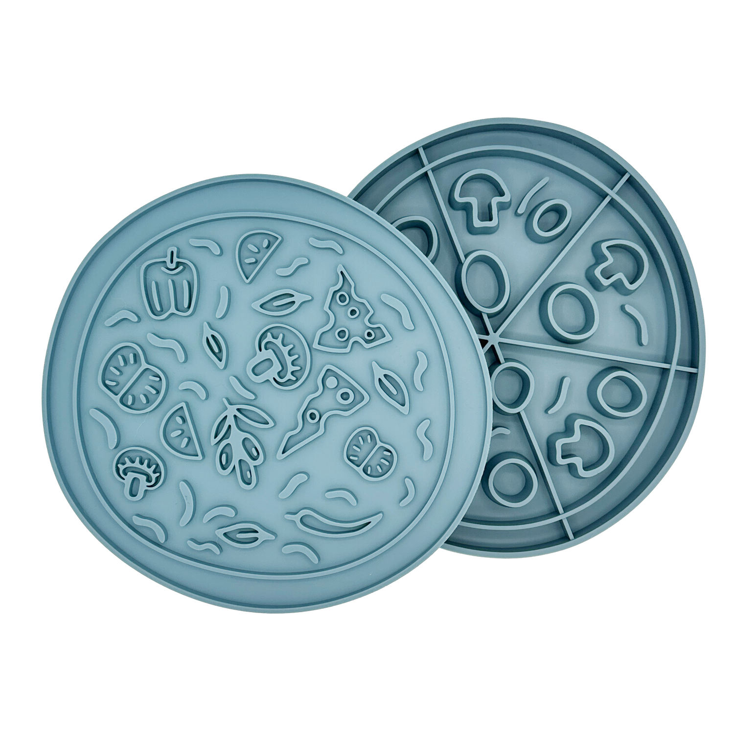Pizza Snack Mat: 2-in-1 Lick Mat Slow Feed Bowl Combo