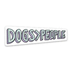 dogs > people sticker in light purple and mint colors